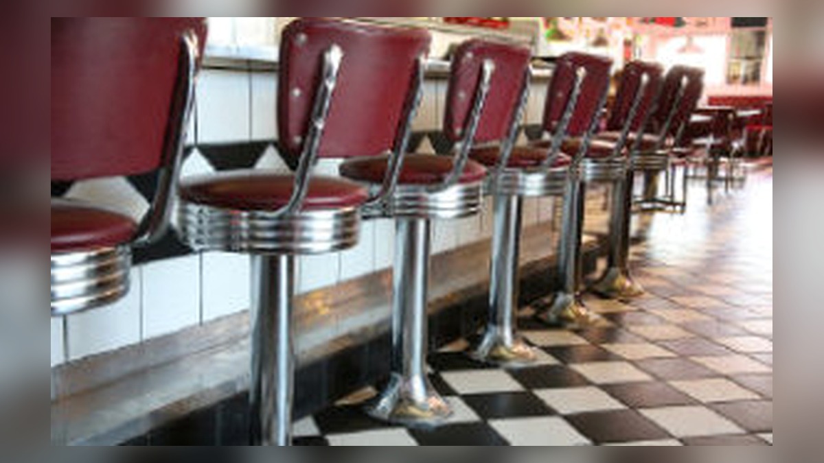 Classic diner artwork for the Get Away Diner Mysteries series